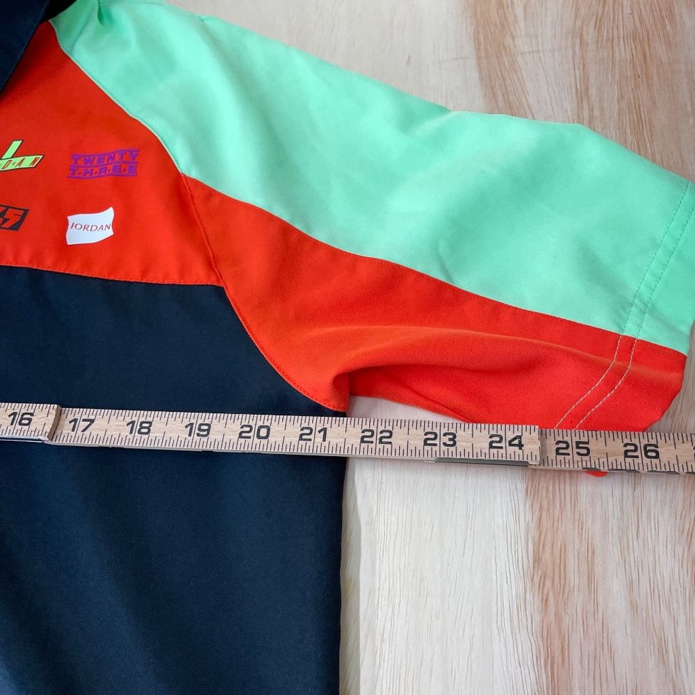 Jordan Air Jumpman 23 23XI Race Team Button Shirt Sz S Color Block Logo Spellout - Picture 8 of 11